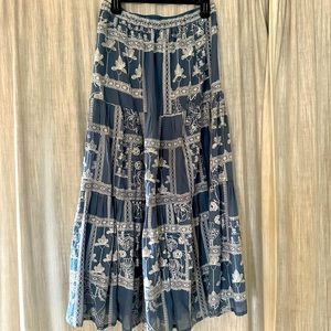 Anthropologie Embroidered Maxi Skirt